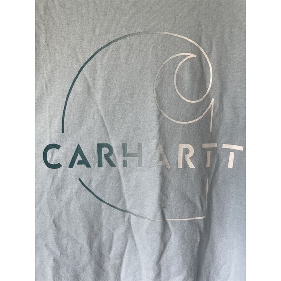 Carhartt Womens Blue T-Shirt Loose Fit S Logo Casual Summer Comfort Work - Picture 2 of 4